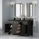 James Martin Brookfield 60" Double Bathroom Vanity, Black Onyx