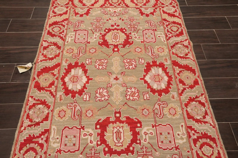 4' x 6' Hand Knotted Wool Reversible Area Rug Traditional Tan