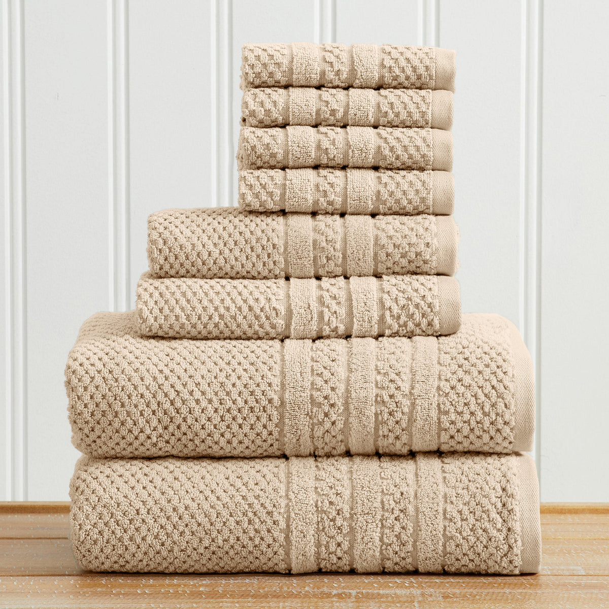 100% Cotton Checkered Jacquard Bath Towel Set - Giuliana Collection, photo 41 of 52