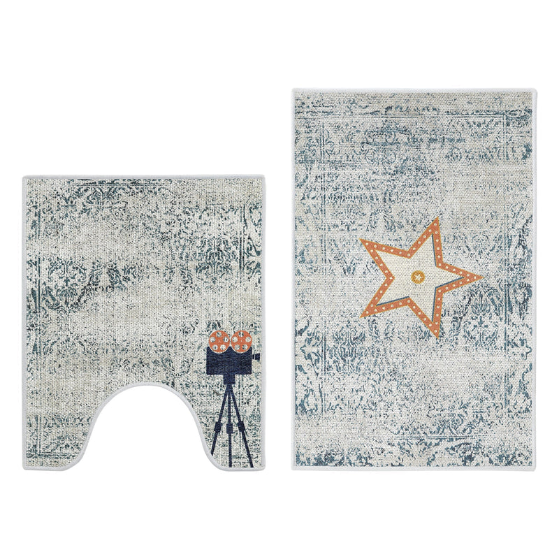 Los Angeles Design 2 Piece Bathroom Rugs Set | Multicolor
