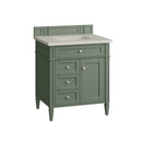 James Martin Brittany 30" Single Bathroom Vanity, Smokey Celadon