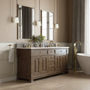 James Martin Brookfield 72" Double Bathroom Vanity, Pecan