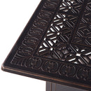 Aluminum 42-in Square Patio Fire Table Set with Swivel Rocking Chairs