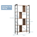 4-Tier Industrial Freestanding Bookshelf with Metal Frame by LJGDeals
