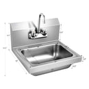 Stainless Steel Sink Wall Mount Hand Washing Sink with Faucet and Back Splash by LJGDeals