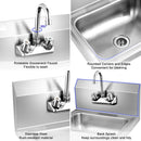 Stainless Steel Sink Wall Mount Hand Washing Sink with Faucet and Back Splash by LJGDeals