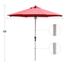 9 Feet Patio Outdoor Market Umbrella with Aluminum Pole without Weight Base by LJGDeals