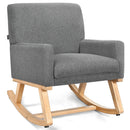 Upholstered Rocking Chair with and Solid Wood Base by LJGDeals