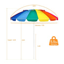 8FT Portable Beach Umbrella with Sand Anchor and Tilt Mechanism for Garden and Patio by LJGDeals