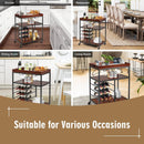 3 Tiers Storage Bar Serving Cart with Wine Rack by DirectDeals