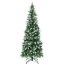 5/6/7.5 Feet Artificial Pencil Christmas Tree with Pine Cones by LJGDeals