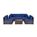 6 Pieces Patio Rattan Furniture Set with Cushions by LJGDeals