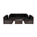 6 Pieces Patio Rattan Furniture Set with Cushions by LJGDeals