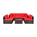 6 Pieces Patio Rattan Furniture Set with Cushions by LJGDeals