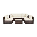 6 Pieces Patio Rattan Furniture Set with Cushions by LJGDeals