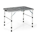 Aluminum Grill Table with Iron Mesh Top-Silver by LJGDeals