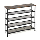Industrial Adjustable 5-Tier Metal Shoe Rack with 4 Shelves for 16-20 Pairs by LJGDeals