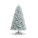 6 Feet Artificial Snow Decorated Flocked Hinged Christmas Tree with Metal Stand by LJGDeals