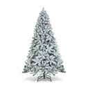 7.5 Feet Snow Flocked Hinged Artificial Christmas Tree without Lights by LJGDeals