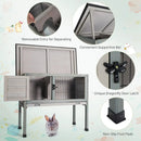 Small Elevated Rabbit Hutch with Hinged Asphalt Roof and Removable Tray by LJGDeals