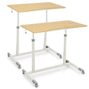 Height Adjustable Computer Desk Sit to Stand Rolling Notebook Table -Black by DirectDeals