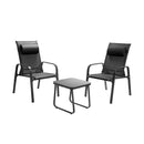 3 Pieces Patio Bistro Furniture Set with Adjustable Backrest by LJGDeals