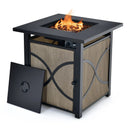 25 Inch 40000 BTU Propane Fire Pit Table with Lid and Fire Glass by LJGDeals