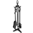5 Pieces Rustic Heavy Duty Compact Wrought Iron Fireplace Tools Set by LJGDeals