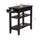 Side End Table with Drawer and 2-Tier Open Storage Shelves for Space Saving by LJGDeals