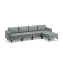 Modular L-shaped Sectional Sofa with Reversible Ottoman and 2 USB Ports by LJGDeals