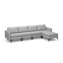 Modular L-shaped Sectional Sofa with Reversible Ottoman and 2 USB Ports by LJGDeals