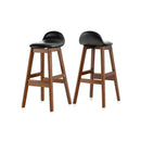 27.5 Inch Set of 2 Upholstered PU Leather Barstools with Back Cushion-Brown by LJGDeals
