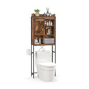 4-Tier Multifunctional Toilet Sorage Cabinet with Adjustable Shelf and Sliding Barn Door by LJGDeals