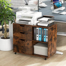 3-Drawer File Cabinet with Adjustable Shelf and Wheels for Letter by LJGDeals