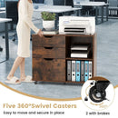 3-Drawer File Cabinet with Adjustable Shelf and Wheels for Letter by LJGDeals