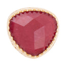 Filigreed Merlot Red Quarrtz Golden Statement Ring