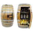 Whiskey & Wine Barrel Display Cabinet — Stemware Shelf, Door Storage
