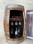 Whiskey & Wine Barrel Display Cabinet — Stemware Shelf, Door Storage