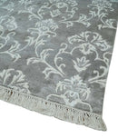 Fine 8x10 Hand Knotted Gray and Ivory Traditional Modern Style Art Art Silk Rug, Living Room Rug by The Rug Decor