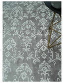 Fine 8x10 Hand Knotted Gray and Ivory Traditional Modern Style Art Art Silk Rug, Living Room Rug by The Rug Decor