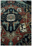 Fine 9x12 Hand Knotted Brown, Black, Blue and Ivory Traditional Wool Area Rug by The Rug Decor