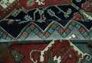 Fine 9x12 Hand Knotted Brown, Black, Blue and Ivory Traditional Wool Area Rug by The Rug Decor