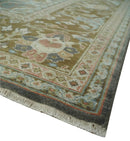 Fine 9x12 Traditional Gray and Brown Antique Style Hand knotted Traditional Wool Area Rug | AC47912
