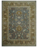 Fine 9x12 Traditional Gray and Brown Antique Style Hand knotted Traditional Wool Area Rug | AC47912