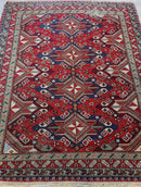 Fine Antique Natural Dyes Caucasian Soumak Area Rug 73''x91''