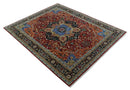 Fine Black, Brown and Rust 8x10 Traditional Hand Knotted wool Area Rug by The Rug Decor