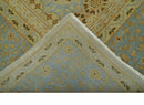 Fine Blue And Beige Traditional Mamluk Design Hand Knotted 8x10 Wool Area Rug