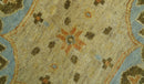 Fine Blue And Beige Traditional Mamluk Design Hand Knotted 8x10 Wool Area Rug