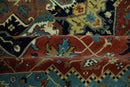 Fine Blue, Brown and Teal Traditional Floral Hand knotted 8x10 wool Area Rug by The Rug Decor