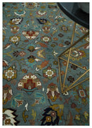 Fine Gray and Ivory Hand knotted Traditional 9x12 wool Area Rug by The Rug Decor